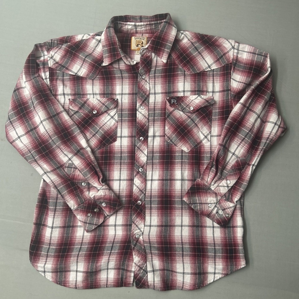 Resistol Double R Shirt Mens Large Red Plaid Western Pearl Snap Long Sleeve - Picture 1 of 7